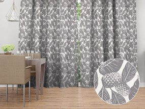 Biante Bavlnený záves Sandra SA-511 Sivé ananásy na bielom 150x210 cm