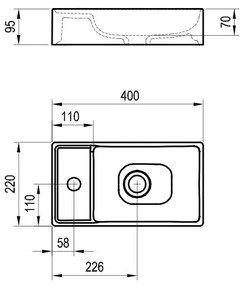 Ravak XJX01240000 - Umývadlo na dosku VEDA SLIM 40x22 cm keramika/biela