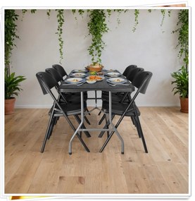 Skládací cateringová židle WOODLAN černá