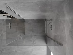 Mexen Mist-F Duo, skladací sprchový kút 75 x 80 cm, číre sklo, chrómový profil, 8A6-075L-080P-01-00