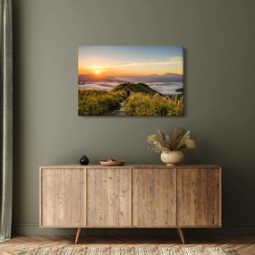 Obraz hory pri západe slnka (90x60 cm)