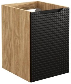 Závesná skrinka pod umývadlo Luxor Black s doskou 70 cm čierna/dub olejovaný