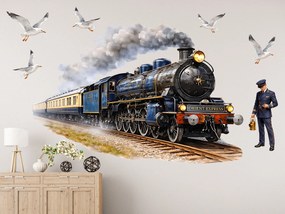 Vlak Orient express textilní prelepiteľná nálepka na stenu hárok 75 x 50 cm