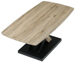 Autronic - Stůl konferenční 120x60, MDF deska, 3D dekor dub san remo, kovové nohy, černý lak. - CT-W1570 SRE AKCE