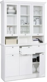 Široká úložná vitrína Landwood, biela