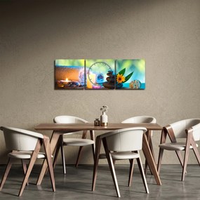 Obraz - Relaxácia (s hodinami) (90x30 cm)