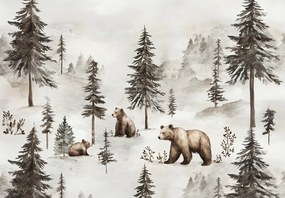 Fototapeta - Les s medveďmi (147x102 cm)