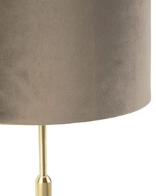 Stolová lampa zlatá / mosadz s velúrovým odtieňom tupá 25 cm - Parte