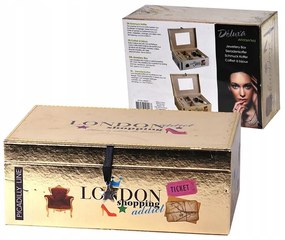 Šperkovnica so zrkadlom LONDON 23x17cm - viac farieb Farba: Zlatá