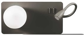 Ideal Lux - LED Nástenné svietidlo s lampičkou BOOK 1xG9/28W + LED/3W/230V čierna