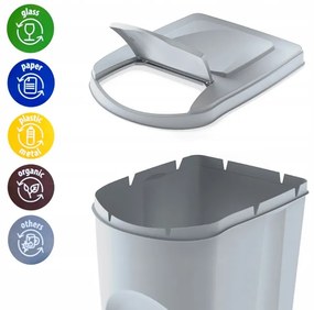 Odpadkové koše na triedenie odpadu, 3x25l SORTIBOX XL, popolavo sivá
