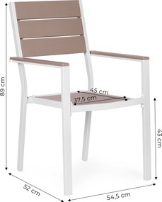 MultiGarden Sada 2 záhradných stoličiek HDPE oceľ - biela MultiGarden