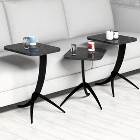 Skladací stôl Pion Black Marble, 3 ks
