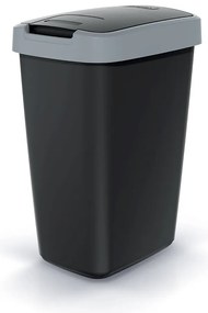 Odpadkový kôš s farebným vekom, 12 l, sivá / čierna