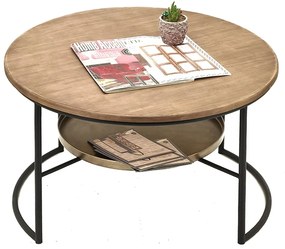 Okrúhly hnedý konferenčný stolík Davide - Ø 81*52 cm