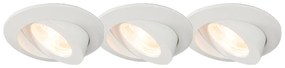 Sada 3 vstavaných reflektorov bielych vrátane LED IP44 - Relax LED