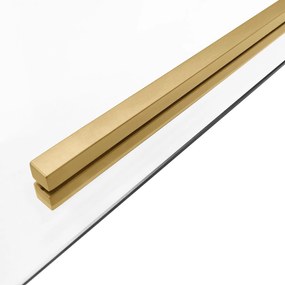 Rea Solar, sprchový kút s posuvnými dverami 100x80 cm + biela sprchová vanička Savoy, zlatá matná, KPL-96020