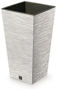 Kvetináč FURU SQUARE ECO WOOD s vložkou 30 c m,biely ECO, M