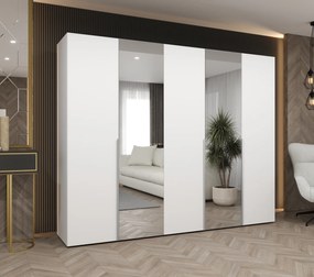 Šatníková skriňa 250 cm Alice 2 (biela + kašmír). Akcia -20%. Vlastná spoľahlivá doprava až k Vám domov. 1126182