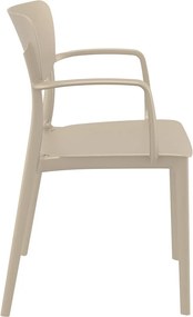 LISA záhradná stolička s podrúčkami taupe