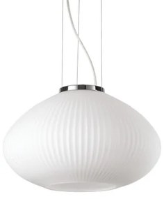 Ideal Lux 285184 PLISSE' závesné svietidlo 1xE27 D350mm chróm, biela