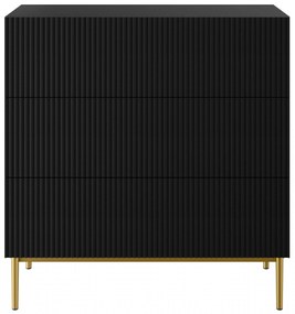 Komoda Nicole 100 cm - čierny mat / zlatá