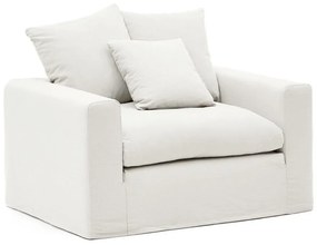 Biele ľanové kreslo Nora – Kave Home