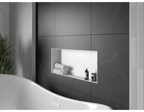 Mexen X-Wall-NR, polička na zapustenie pod obklad bez goliera 75 x 30 cm, biela, 1921753010