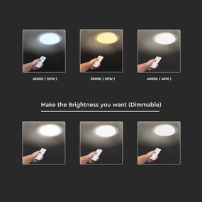 LED Stmievateľné stropné svietidlo LED/40W/230V 3000K/4000K/6500K + DO