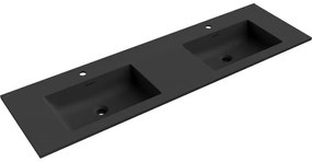 Mexen Otis, dvojité umývadlo zapustené do dosky 161 × 46,5 cm, čierna matná, 25181671D