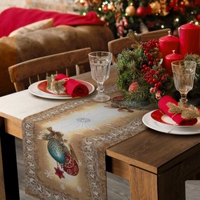 VIANOČNÝ GOBELÍNOVÝ BEHÚŇ NA STÔL MERRY2 40X100 CM VZOROVANÁ