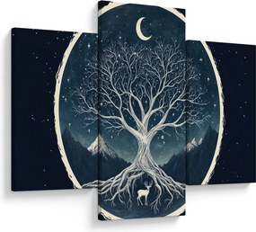 Obraz – Magický strom s jeleňom II. (90x60 cm)