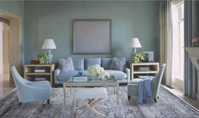 Diamond Carpets India, Ručne viazaný kusový koberec Diamond DC-KM Glacier mix, 180x275, modrá, kancelária