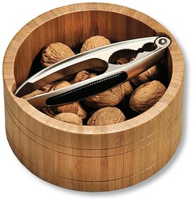 Drevená miska na orechy s luskáčikom Nuts, 17x7 cm