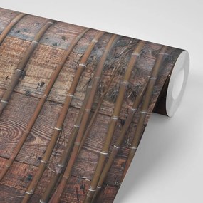 Tapeta exotický bambus na dreve - 450x300