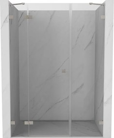 Mexen Lunar, Otočné ľavé sprchové dvere 160 cm, 8mm číre sklo, oceľový profil, 834S-160-050-97-00-L