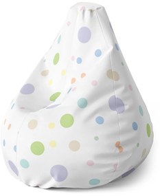 Sablio Sedací vak Pear Farebné bodky - 70 x 95 x 15 cm