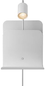 Nordlux - Nástenné svietidlo s poličkou a USB ROOMI 1xGU10/8W/230V biela