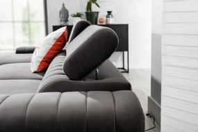 Rohová sedačka s rozkladom a úložným priestorom Granada P - svetlosivá