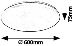 Rabalux 5450 - LED Stmievateľné stropné svietidlo DANNY LED/60W/230V + DO