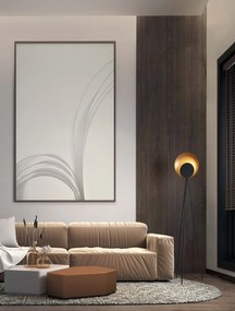 LED čierno-zlatá stojaca lampa Kitro