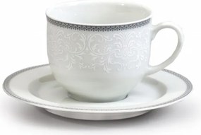 Thun čajová súprava Opal krajka so šedou linkou 17-dielná