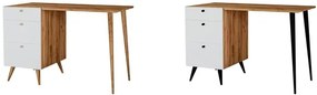 Písací stôl MIEMI Dub / alpská biela - dub nožičky, orientácia ľavá