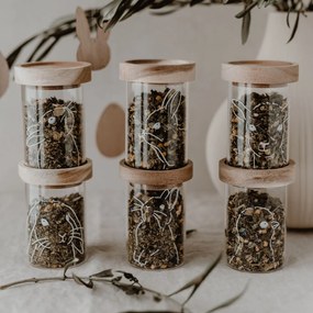 Eulenschnitt Sklenená dóza s vekom Mini Glass/Oak Easter – set 6 ks