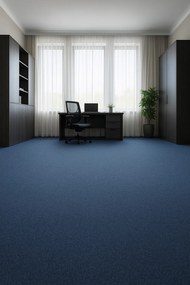 Tapibel, Metrážny koberec Cobalt SDN 64060 - AB tmavomodrý, záťažový, na mieru, šíře 4m,5m, modrá, ab (mriežka), chodba / predsieň