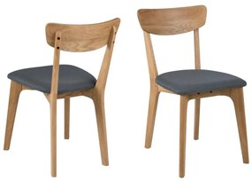 Jedálenská stolička Taxi, tmavosivá, prírodné dubové nohy (69260)