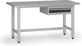 Výškovo nastaviteľný dielenský stôl G5, 1500 x 750 x 800-1000 mm, 1x kontajner, 1 zásuvka, grafit