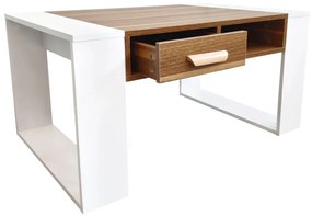 ModernHOME Konferenčný stôl 90 cm - biely / hnedý, WYJ-090