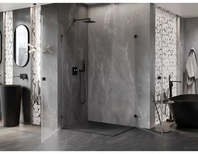 Mexen Lunar-B Duo výklopný sprchový kút 100 x 90 cm, číre sklo, čierna matná, 832-100L-090P-70-00