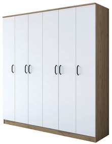 Šatní skříň BA 114 180 cm ořech/bílá